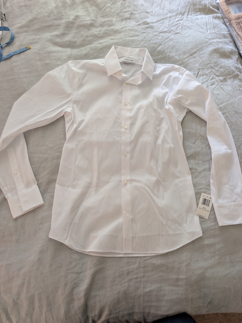 Calvin Klein X Extra Slim Fit Stretch Dress Shirt White NWT 14-14.5 32/33 S